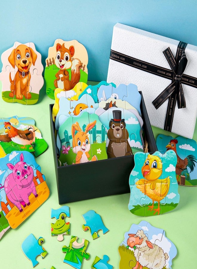 LHSYFBZ 24 Pack Animal Puzzle for Kids, Pig Duck Chicken Puzzle, Animal Jigsaw Puzzles Perfect for Classroom Rewards and Halloween Goodie Bag - Image 2